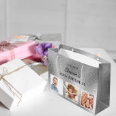 Name der Silberne Foto-Collage Große Geschenktüte