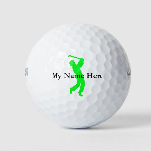 Name der Silhouette "Persönlicher Golf Ball Green  (Vorderseite)