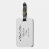 Name der Silver Gold Monogram Gepäckanhänger (Rückseite vertikal)
