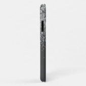Name der Silver Gray Girly Glitzer Sparkle Monogra Case-Mate iPhone Hülle (Hinten/Rechts)