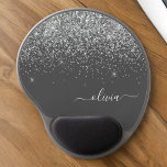 Name der Silver Gray Girly Glitzer Sparkle Monogra Gel Mousepad<br><div class="desc">Silber und Karkohle Grau (Grau),  Sparkle Glitzer Monogram Name und Initial Mousepad (Mouse Pad). Das macht den perfekten 16 Geburtstag,  Hochzeit,  Brautparty,  Jubiläum,  Babydusche oder Junggeselinnen-Abschied Geschenk für jemanden,  der Lieben glamourösen Luxus und schicke Stile.</div>