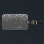 Name der Silver Gray Girly Glitzer Sparkle Monogra Gepäckanhänger<br><div class="desc">Silber und Grau (Grau),  Funkeln Glitzer Monogram Name und Initial Luggage Bag Tag. Der Gepäcktag ist der perfekte 16-köpfige Geburtstag,  Hochzeit,  Brautparty,  Babydusche oder Junggeselinnen-Abschied für jemanden,  der sein Zimmer stilvoll dekoriert.</div>