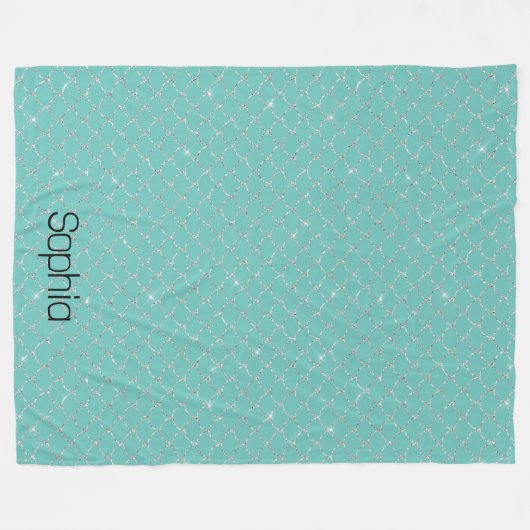 Name der Silver Mint Mermaid Fleecedecke (Vorderseite (Horizontal))