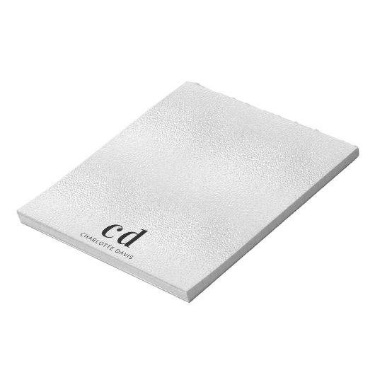 Name der Silver Monogram-Initialen Notizblock (Rotiert)