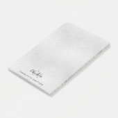 Name der Silver Monogram-Initialen Post-it Klebezettel (angewinkelt)