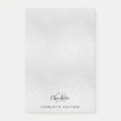 Name der Silver Monogram-Initialen Post-it Klebezettel (Vorderseite)