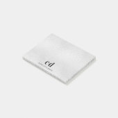 Name der Silver Monogram-Initialen Post-it Klebezettel (angewinkelt)