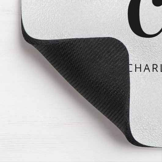 Name der Silver-Monogramm-Initulin Mousepad (Ecke)