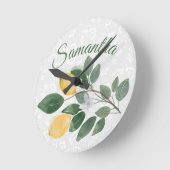 Name der sizilianischen Zitronen Runde Wanduhr (Winkel)