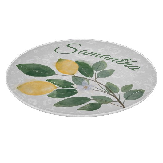 Name der sizilianischen Zitronen Schneidebrett (Ecke)