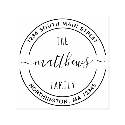 Name der Skriptfamilie 8 Runde benutzerdefinierte Permastempel (Design)