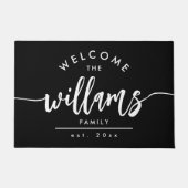 Name der Skriptfamilie Modernes Schwarzes Personal Fußmatte (Vorderseite)