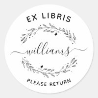 Name der Skriptfamilie Rustische Blätter Ex Libris