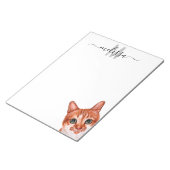 Name der Sneaky Cat Watercolor Monogram Notizblock (angewinkelt)