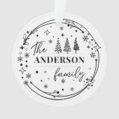 Name der Snowflake-Familie Ornament (Vorderseite)