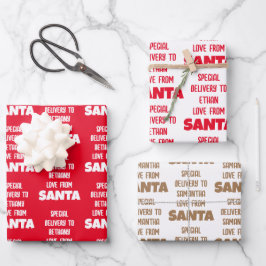 Name der Sonderlieferung von Santa Red Gold White Geschenkpapier Set