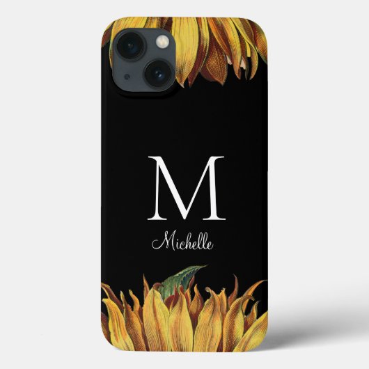Name der Sonnenblume Monogramm Case-Mate iPhone Hülle (Rückseite)