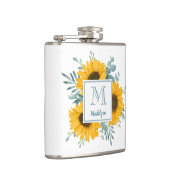 Name der Sonnenblume Monogramm Personalisiert Flachmann (Rechts)