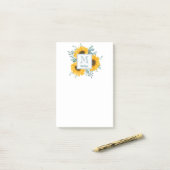 Name der Sonnenblume Monogramm Personalisiert Flor Post-it Klebezettel (Auf Schreibtisch)