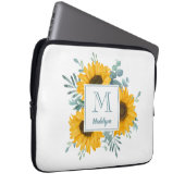 Name der Sonnenblume Monogramm Personalisiert Laptopschutzhülle (Vorne Rechts)