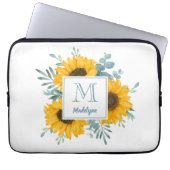Name der Sonnenblume Monogramm Personalisiert Laptopschutzhülle (Vorderseite)