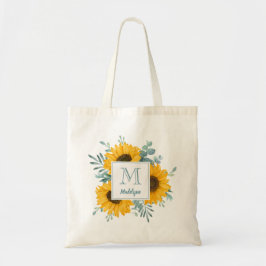 Name der Sonnenblume Monogramm Personalisiert Tragetasche
