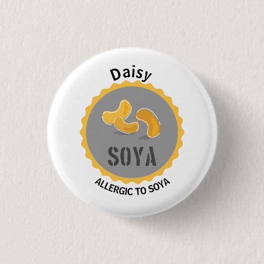 Name der Soya Allergie Button (Vorderseite)