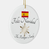 Name der spanischen Familie Feliz Navidad Spanien Keramik Ornament (Rechts)
