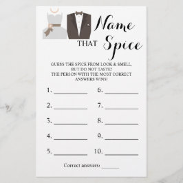 Name der Spice Bridge & Groom Game Card Flyer