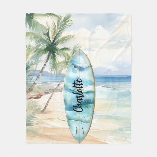 Name der Strandpalmen Fleecedecke (Vorderseite)