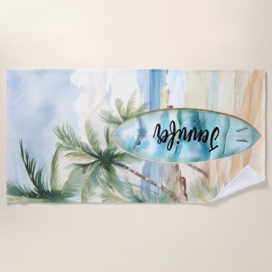 Name der Strandpalmen Strandtuch (Vorderseite)