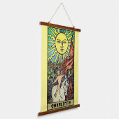 Name der Sun-Tarot-Karte Wandteppich Mit Holzrahmen (Gewinkelt)