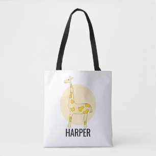 Name der süßen Wasserfarben-Giraffen-Safari für Mä Tasche