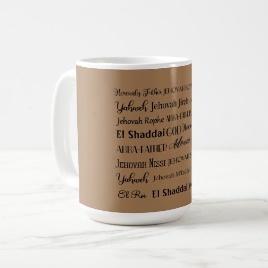 Name der Tasse Gottes Kaffee (Tan) (Vorderseite Links)