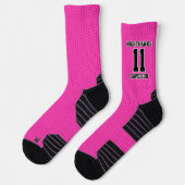 Name der Teamnummer Hot Pink Dotted Sports Socken (Links)