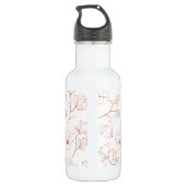 Name der Terracotta Floral Monogramm Edelstahlflasche (Rückseite)