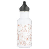 Name der Terracotta Floral Monogramm Edelstahlflasche (Rechts)