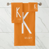 Name der Terracotta Monogramm Badhandtuch Set