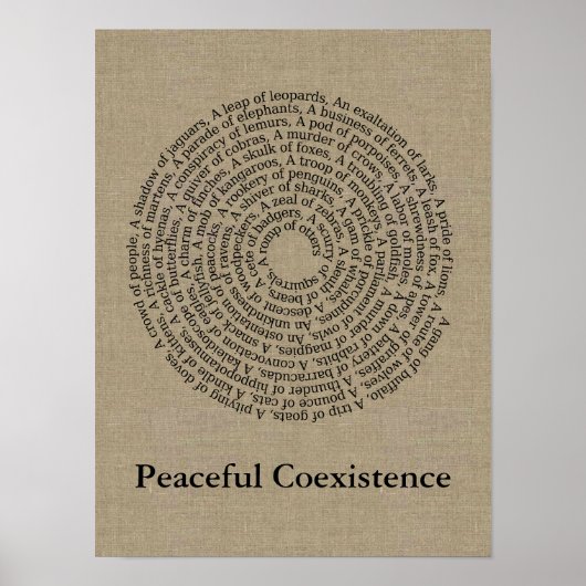 Name der Tiergruppe/Imitate der Friedlichen Koexis Poster (Vorne)