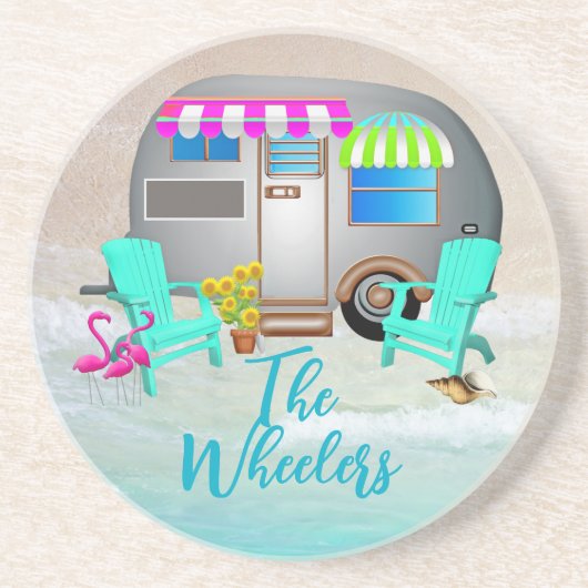 Name der Trailerfamilie Tropical Ocean Camping Getränkeuntersetzer (Vorne)