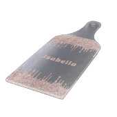 Name der Tropfen der Silver Rose Gold Glitzer Schneidebrett (Ecke)