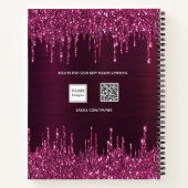 Name der Tropfen des Glitzer Sketchbook burgundy Notizblock (Rückseite)