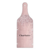 Name der Tropfen des rosa Glitzer Schneidebrett (Vorderseite)