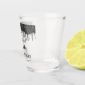 Name der Tropfen des schwarzen Glitzer zum Geburts Schnapsglas (Rechts)