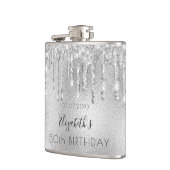 Name der Tropfen des Silbernen Glitzer Geburtstag Flachmann (Links)