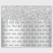 Name der Tropfen des Silbernen Glitzer Geburtstag Geschenkpapier (Flach)