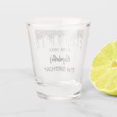Name der Tropfen des Silbernen Glitzer Geburtstag Schnapsglas (Rückseite)