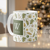 Name der Tropischen Weihnachtsmonogramm Kaffeetasse