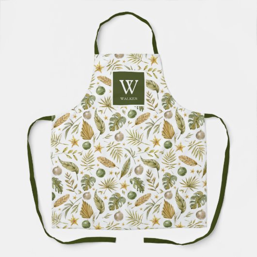 Name der Tropischen Weihnachtsmonogramm Schürze (Vorderseite)