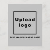 Name der Unternehmensmarke auf grauem Flyer (Hinten)